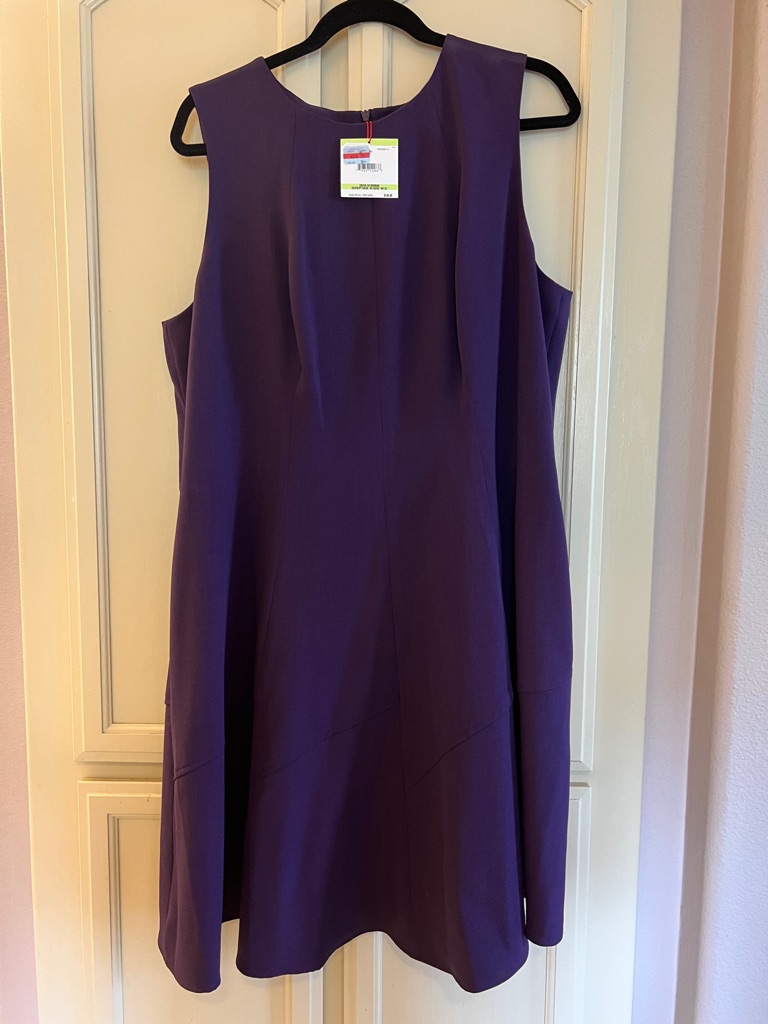 Nwt Sz 18 Anne Klein Sleeveless Purple Midi Dress